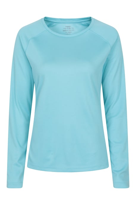'Endurance' Women's Top Sun Protection Breathable Sports Tee Light Blue - Image 1
