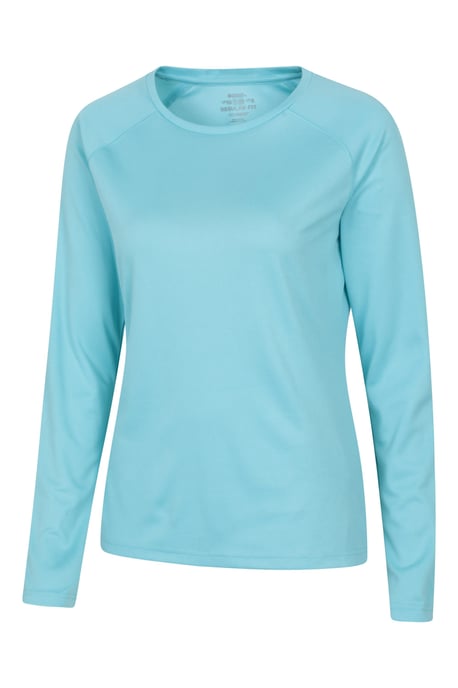 'Endurance' Women's Top Sun Protection Breathable Sports Tee Light Blue - Image 2