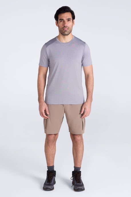 'Agra' Men's IsoCool Striped Tee Sun Protection Comfy Sports T-Shirt Silver - Image 3