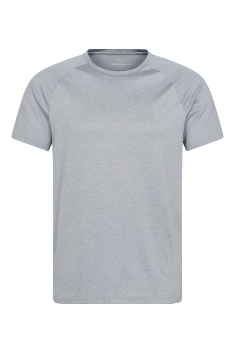 'Agra' Men's IsoCool Striped Tee Sun Protection Comfy Sports T-Shirt Silver - Image 6