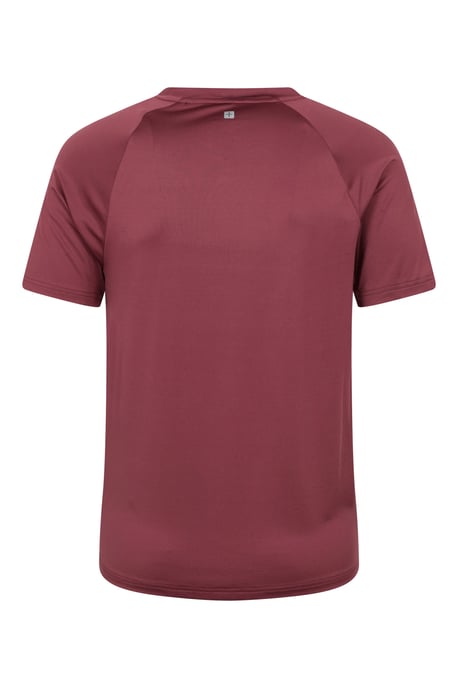 'Agra' Men's IsoCool Striped Tee Sun Protection Comfy Sports T-Shirt Burgundy - Image 3