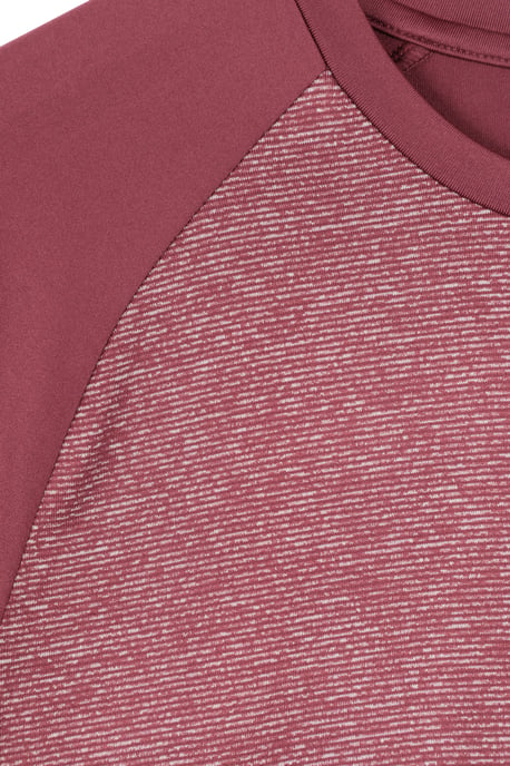'Agra' Men's IsoCool Striped Tee Sun Protection Comfy Sports T-Shirt Burgundy - Image 4