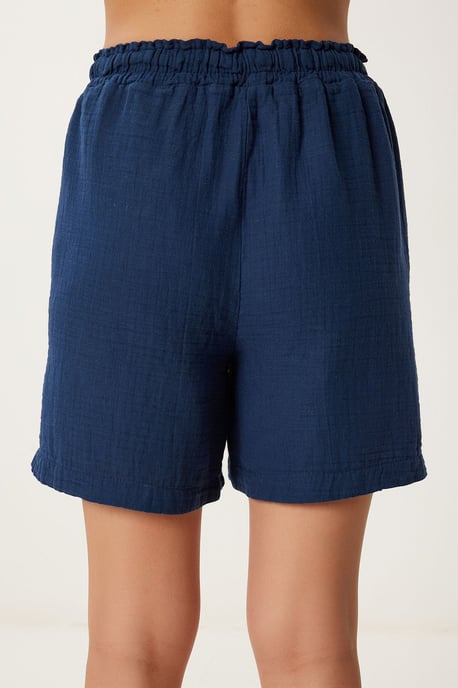 High Waist Wide Leg Cotton Shorts - Image 4