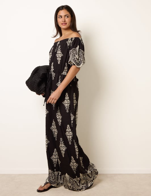 Printed Off Shoulder Jumpsuit - Image 3