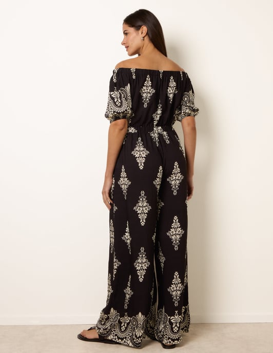 Printed Off Shoulder Jumpsuit - Image 4