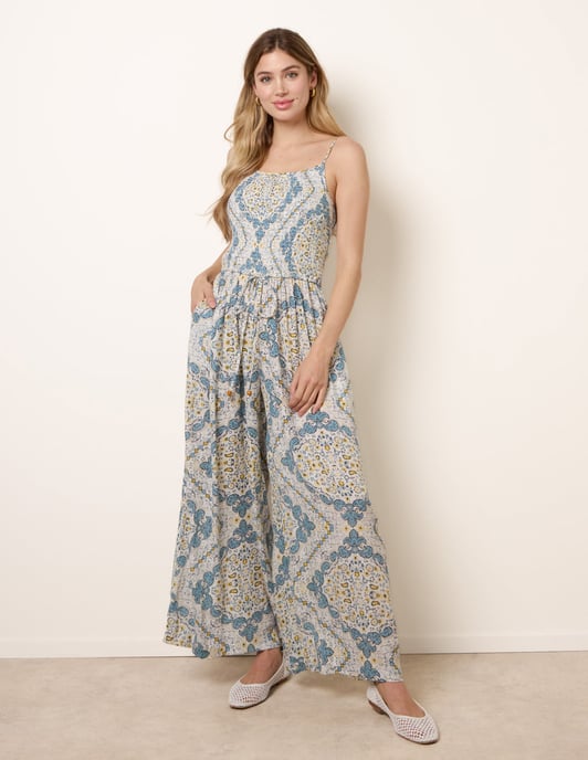 Shirred Drawstring Jumpsuit - Image 1