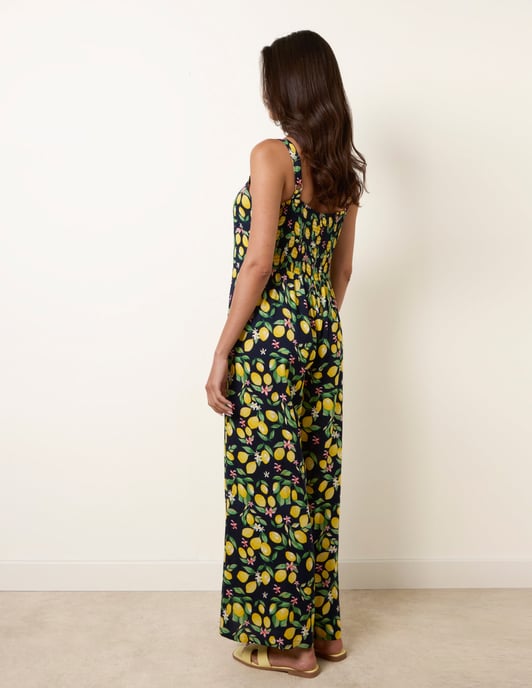 Lemon Print Front Tie Jumpsuit - Image 4