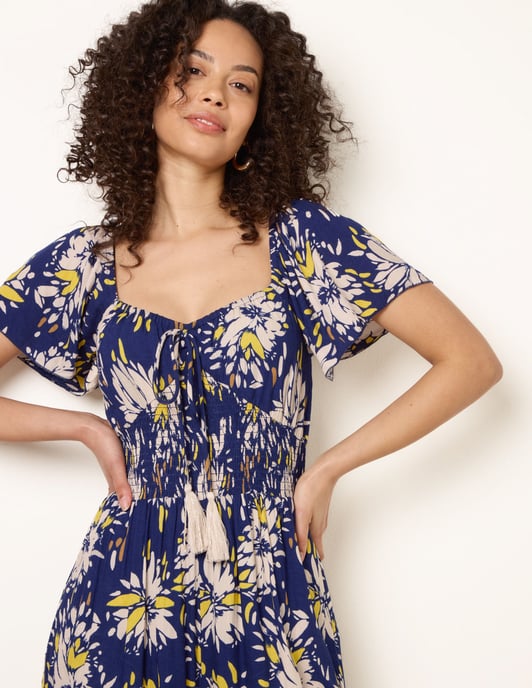 Shirred Waist Wide Leg Jumpsuit - Image 2