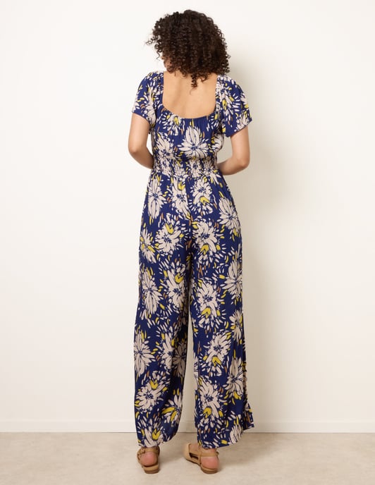 Shirred Waist Wide Leg Jumpsuit - Image 4