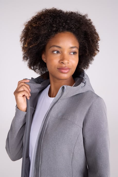 'Exodus' Women's Softshell Jacket with Multiple Pockets Water Resistant Coat Dark Grey - Image 3