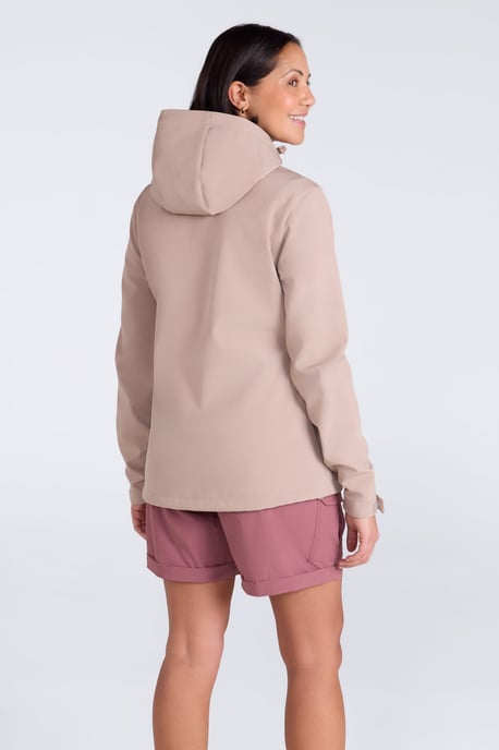 'Exodus' Women's Softshell Jacket with Multiple Pockets Water Resistant Coat Beige - Image 3