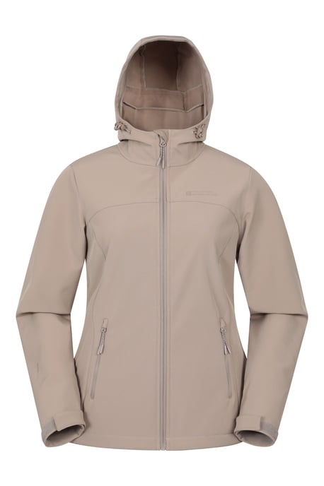 'Exodus' Women's Softshell Jacket with Multiple Pockets Water Resistant Coat Beige - Image 5