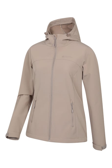 'Exodus' Women's Softshell Jacket with Multiple Pockets Water Resistant Coat Beige - Image 6