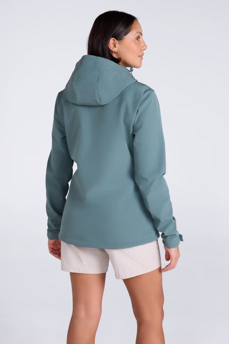 'Exodus' Women's Softshell Jacket with Multiple Pockets Water Resistant Coat Teal - Image 3