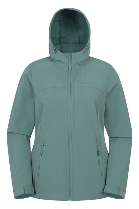 'Exodus' Women's Softshell Jacket with Multiple Pockets Water Resistant Coat Teal - Image 5