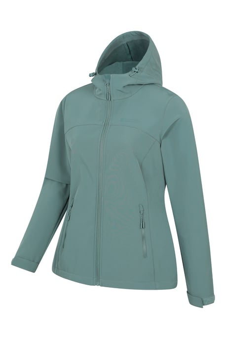 'Exodus' Women's Softshell Jacket with Multiple Pockets Water Resistant Coat Teal - Image 6