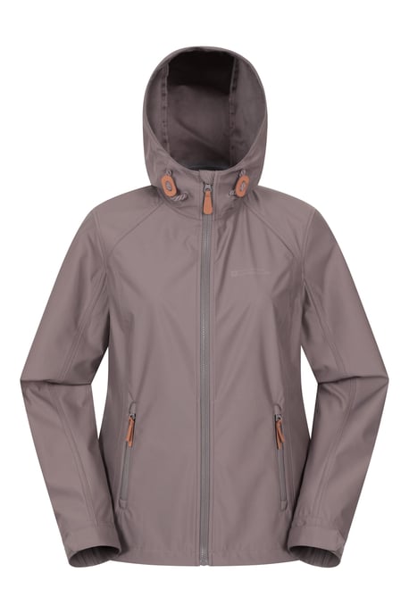 'Iona' Women's Softshell Jacket with Multiple Pockets Water Resistant Casual Everyday Coat Taupe - Image 1