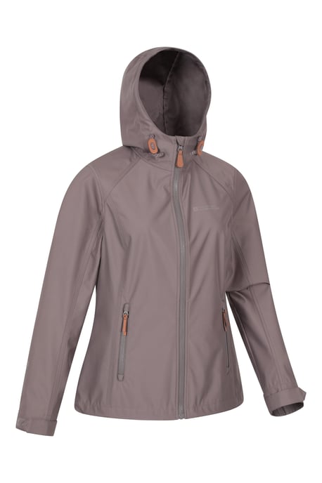 'Iona' Women's Softshell Jacket with Multiple Pockets Water Resistant Casual Everyday Coat Taupe - Image 2