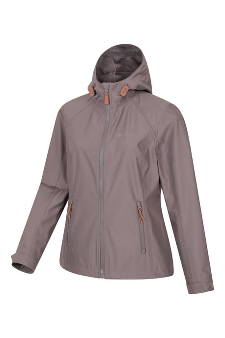 'Iona' Women's Softshell Jacket with Multiple Pockets Water Resistant Casual Everyday Coat Taupe - Image 4