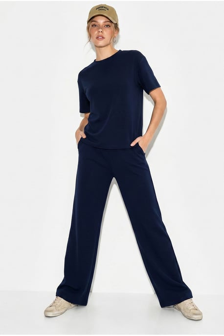 Crew Neck T-Shirt and Pants Two-Piece Set - Image 4