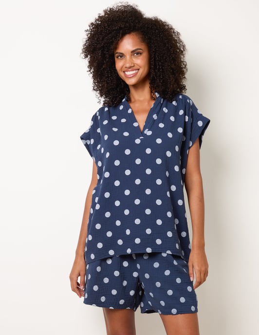 Cheesecloth Polka Dot Short Set - Image 2