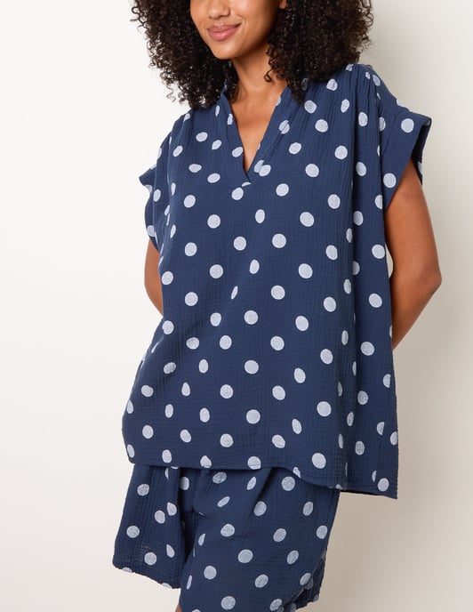 Cheesecloth Polka Dot Short Set - Image 3