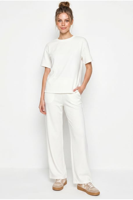 Crew Neck T-Shirt and Pants Two-Piece Set - Image 3