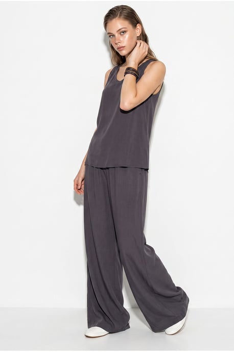 V-hals Katoenen Blouse-Broek Twee-Piece Set - Image 2