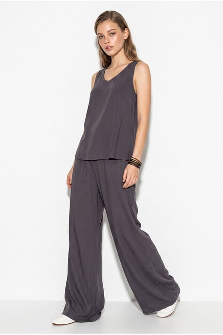 V-hals Katoenen Blouse-Broek Twee-Piece Set - Image 3
