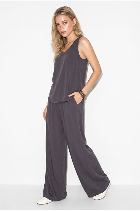 V-hals Katoenen Blouse-Broek Twee-Piece Set - Image 4