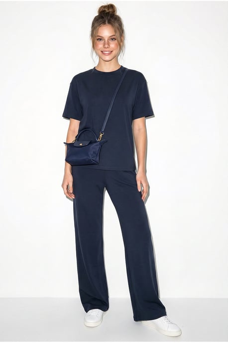 Crew Neck T-Shirt and Pants Two-Piece Set - Image 2