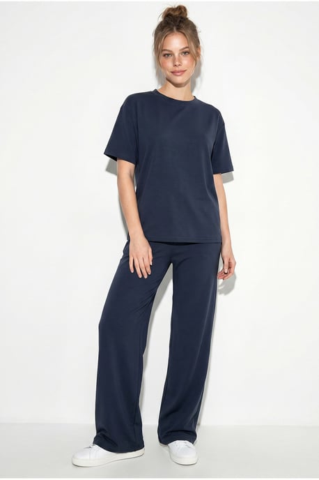 Crew Neck T-Shirt and Pants Two-Piece Set - Image 4