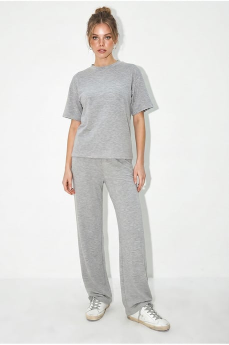 Crew Neck T-Shirt and Pants Two-Piece Set - Image 2