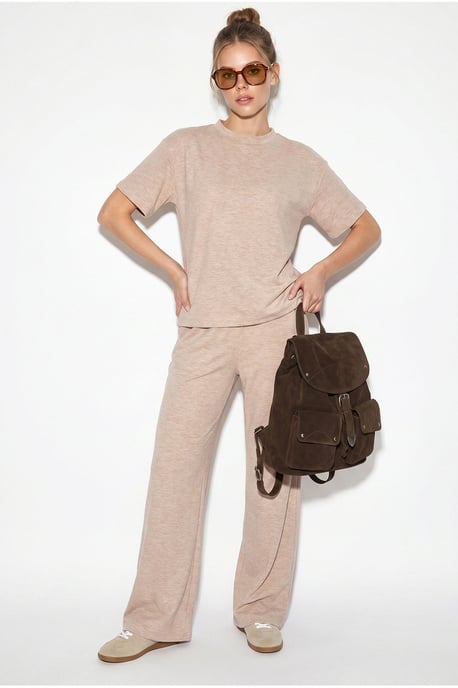 Crew Neck T-Shirt and Pants Two-Piece Set - Image 2