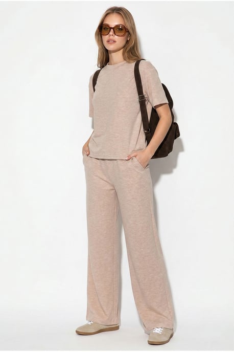 Crew Neck T-Shirt and Pants Two-Piece Set - Image 3