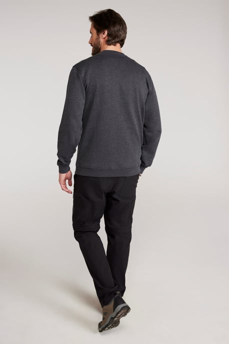 'Adventure' Men's Mountain Graphic Sweatshirt Casual Comfortable Pullover Top Charcoal - Image 3