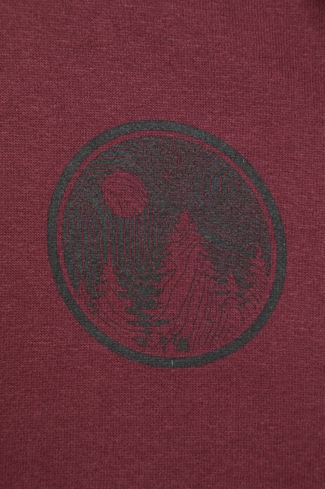 'Circle Mountain' Men's Crew Neck Sweatshirt Casual Lightweight Pullover Jumper Burgundy - Image 6