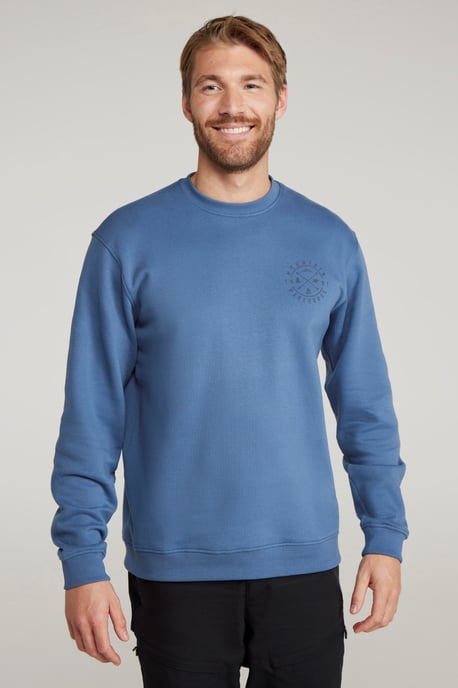 'Circle Mountain' Men's Crew Neck Sweatshirt Casual Lightweight Pullover Jumper Blue - Image 2
