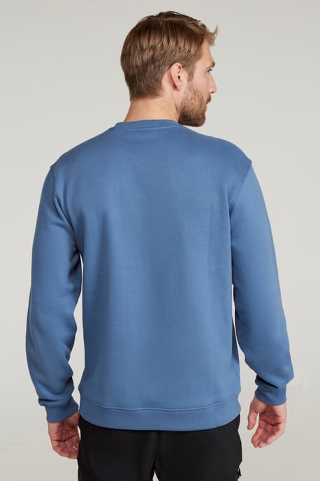 'Circle Mountain' Men's Crew Neck Sweatshirt Casual Lightweight Pullover Jumper Blue - Image 3