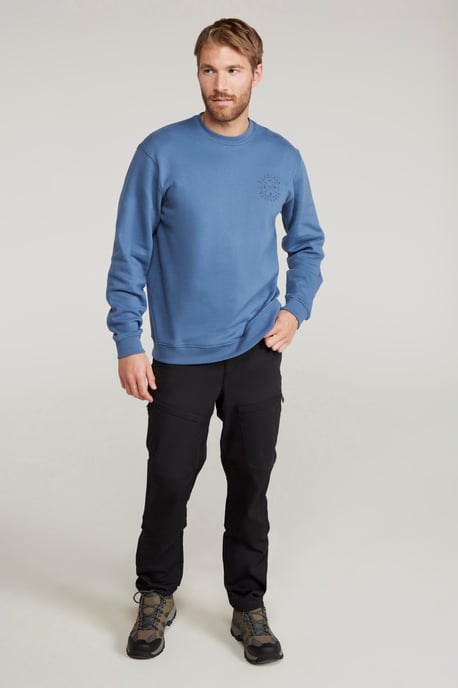 'Circle Mountain' Men's Crew Neck Sweatshirt Casual Lightweight Pullover Jumper Blue - Image 4