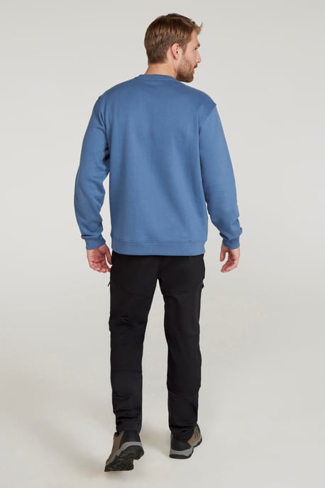 'Circle Mountain' Men's Crew Neck Sweatshirt Casual Lightweight Pullover Jumper Blue - Image 5