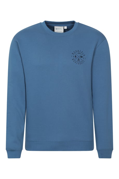 'Circle Mountain' Men's Crew Neck Sweatshirt Casual Lightweight Pullover Jumper Blue - Image 6
