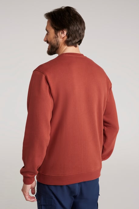 'Circle Mountain' Men's Crew Neck Sweatshirt Casual Lightweight Pullover Jumper Rust - Image 2