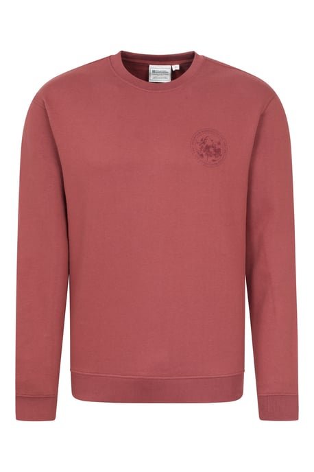 'Circle Mountain' Men's Crew Neck Sweatshirt Casual Lightweight Pullover Jumper Rust - Image 5