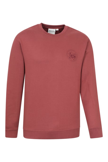 'Circle Mountain' Men's Crew Neck Sweatshirt Casual Lightweight Pullover Jumper Rust - Image 6