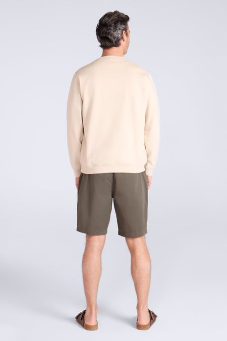 'Circle Mountain' Men's Crew Neck Sweatshirt Casual Lightweight Pullover Jumper Ecru - Image 5