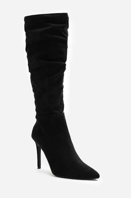 Wheres That From Womens 'Goldie' Slouch Suede Knee High Heeled Boot with Inside Zip - Image 2