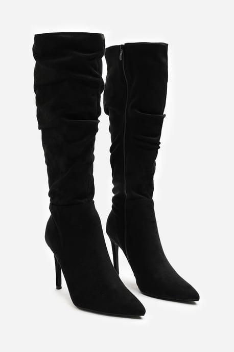 Wheres That From Womens 'Goldie' Slouch Suede Knee High Heeled Boot with Inside Zip - Image 3
