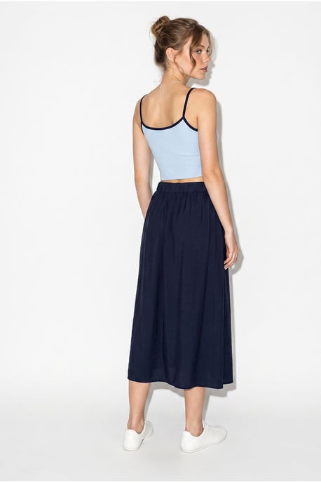 High Waist A-Line Maxi Skirt with Pockets - Image 5