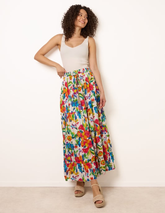 Tiered Bright Maxi Skirt - Image 1